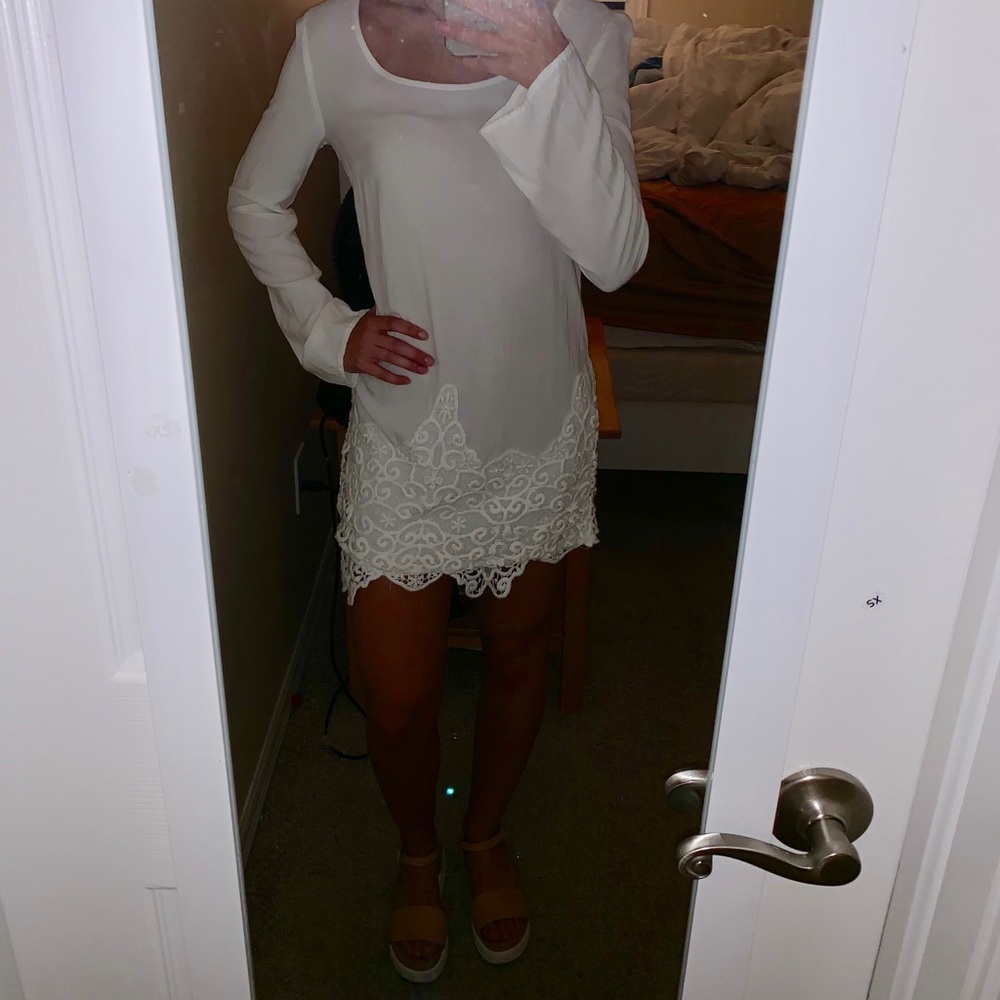 OU ivory lace shift dress